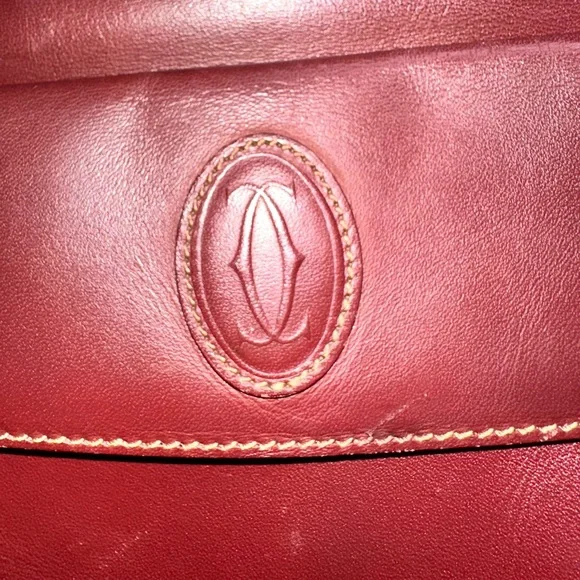 Cartier Must de Cartier Bordeaux Leather Crossbody/Shoulder Bag Pre Loved beauty - Picture 4 of 16
